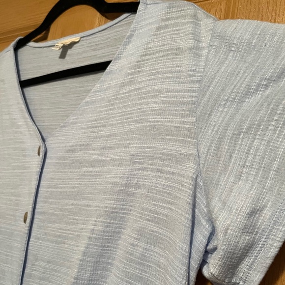 Weatherproof Women's Tie Front Top Sky Blue Blouse - Picture 5 of 7